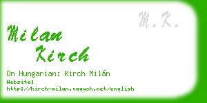 milan kirch business card